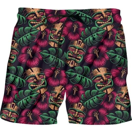 IFPD 3D Shorts Leaves Flower Print Mens Summer Beach Shorts Causual Harajuku Plus Size Breathable And Quick-drying Short Pants