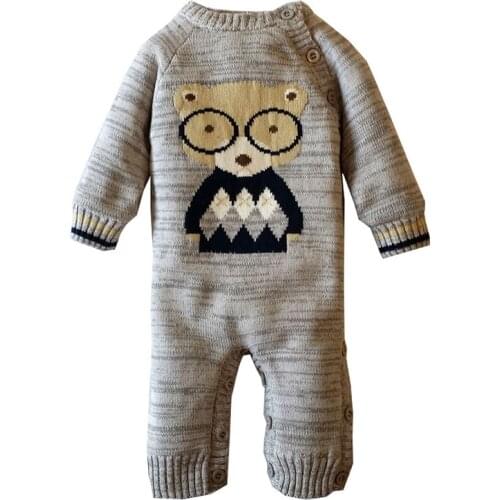 Thicken Romper Newborn Baby Boys Romper Jumpsuit Toddler Infant Warm Coat Baby Knitted Sweater Jumpsuit Baby Winter Clothes