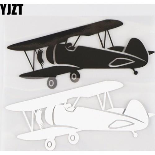 YJZT 15.5X7.2CM Old Piston Engine Aircraft Funny Art Decor Car Sticker Vinyl Decals Black / Silver 10A-0389