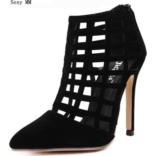 Summer Stiletto Women Pumps Ankle Boots Ladies Thin High Heels Woman High Heel Shoes botas de mujer Plus Size 35-40