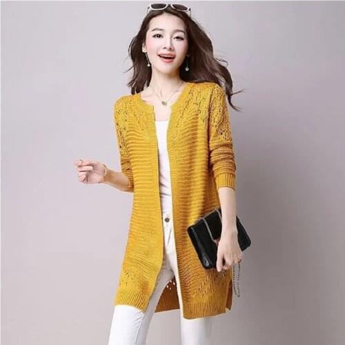 Plus Size Womens Autumn Winter Cardigan Sweater Long Sections Wool Sweaters Knitted Long Sleeves Tops Slim Bottoming Outerwear