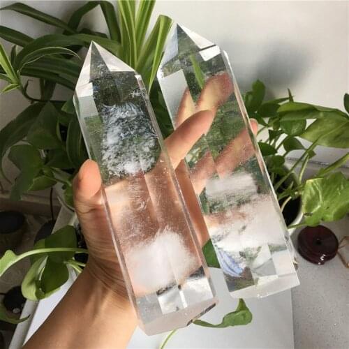 700-850g Natural White Crystal Quartz Wand Point Healing Melting Stone Energy Tower Mineral Crafts Collect Home Decor 1pc