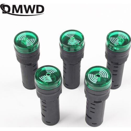 1pc Green AD16-16SM 12V 24V 110V 220V 16mm Flash Signal Light Red LED Active plastic Buzzer Beep Alarm Indicator