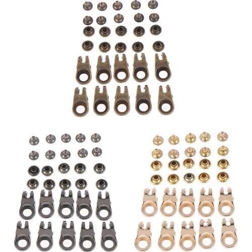 10 Sets Outdoor Mountaineering Boots Speed Shoe Lace Hooks Lace Fittings Buckles With Rivets For Climb Hiking Shoes Work