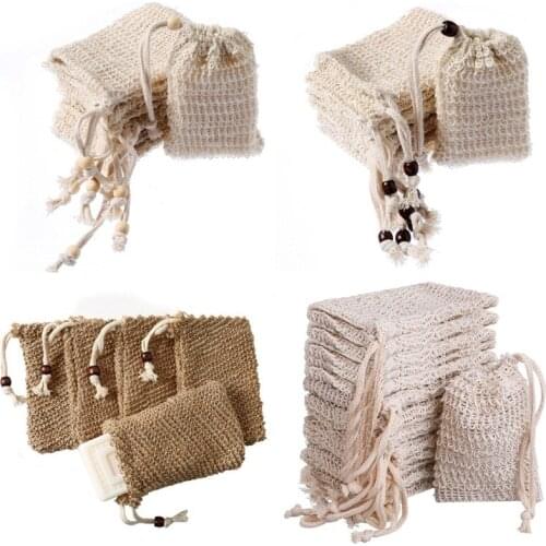 10 Pcs/Lot Natural Sisal Soap Bag Exfoliating Soap Holder