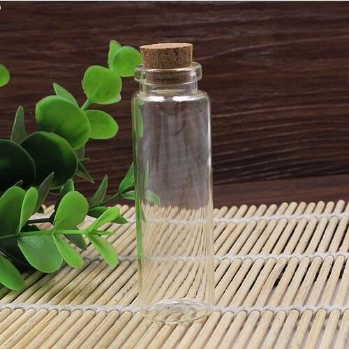10PCs Small Tiny Clear Empty Wishing Drift Glass mini cute Bottle Message Vial With Cork Stopper 21x70mm Height 70mm (K05082)