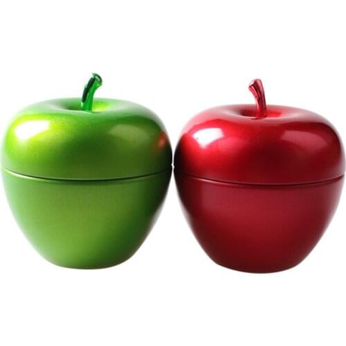 12Pcs/lot Apple Shaped Tin Tea Suger Candy Sealed Coffee Storage Box Metal Case Wedding Favor Organizer Container Candle Jar