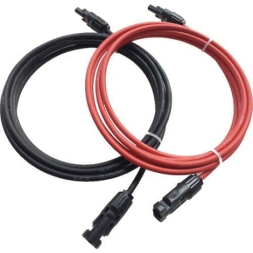 12AWG 4mm² 15m 12m 10m 8m 5m 3m 1m Black and Red Solar PV Cable Wire Copper TUV Solar Panel Extension Cable Copper Wire