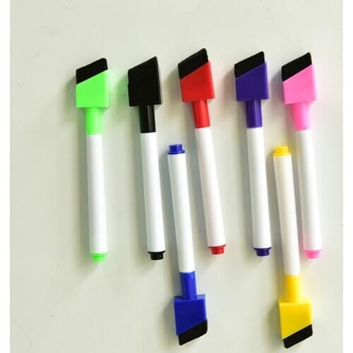 5Pcs Whiteboard Erasable Dry Erase Marker Pen With Eraser School Supplies