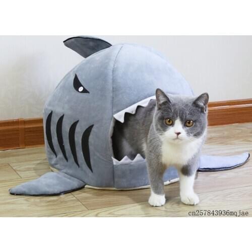 5pcs Shark Shaped Dog House Dogs Cats Tent Pet House Mat Small Dog Cat Bed Puppy House Pet Product