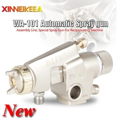 WA-101 Automatic Spray Gun Assembly Line Special Spray Gun For Reciprocating Machine Nozzle 1.3 1.5 1.8 Nickel Plated Gun Body