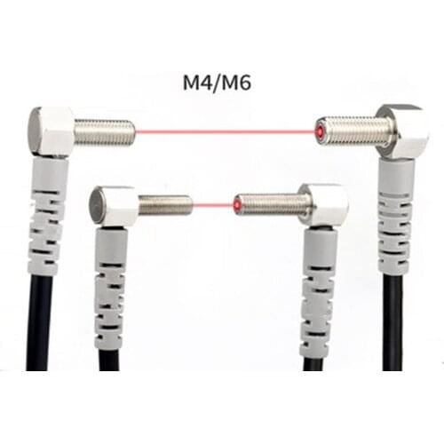 Free shipping M4 M6 Right angle 90 degree elbow diffuse reflection opposite laser sensor photoelectric switch sensor Ray sensor