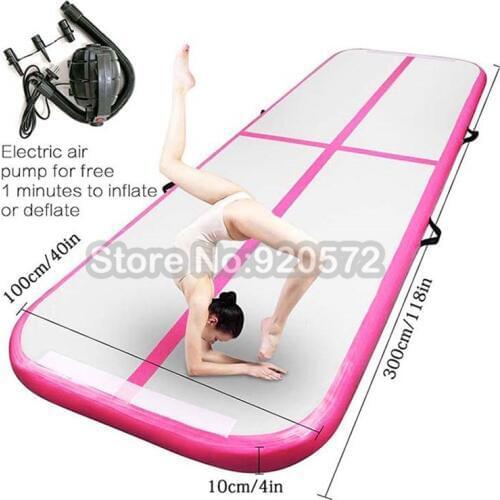 Free Shipping Free One Pump Air track Type 3x1x0.1m Mini Black Inflatable Airtrack For Gym