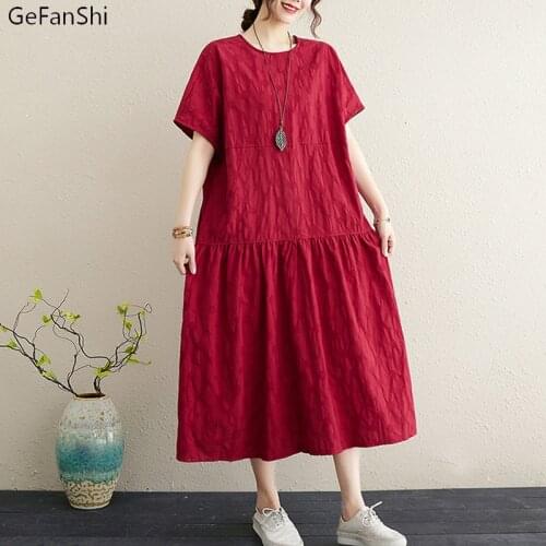 Bohemian Beach Dress 2021 Summer Women Dress Loose Casual Short Sleeve V-Neck Solid Fashion Elegant Lady Dresses Vestido