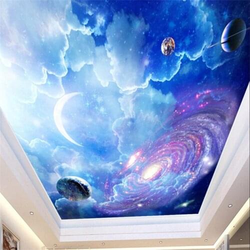 Beibehang Custom creative large 3d mural fantasy universe starry sky zenith mural bedroom background wallpaper