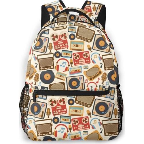2021 Travel Backpacks Music Retro Pattern Girl Backpack For Women Large Capacity School Bag For Teenage