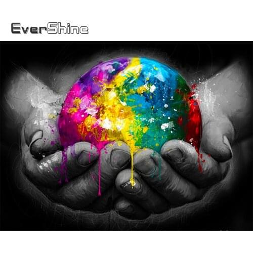Evershine 5D DIY Diamond Embroidery Hand Diamond Painting Black White New Arrival Mosaic Earth Full Square Rhinestone Home Decor