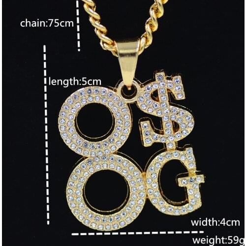 2021 European and American personalized digital combination pendant mens trendy Necklace hip hop necklace fashion accessories