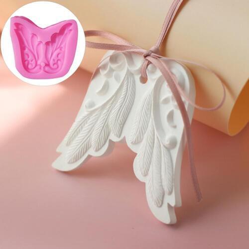 Angel Wing Shape Silicone Cake Decor DIY Aromatherapy Plaster Tool Chocolate Mold Random Color