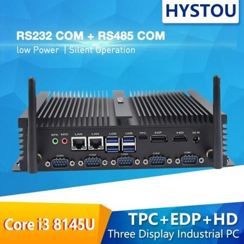 Gaming Computer Industrial Pc i7 Mini Pc core i5 8265U i3 8145U Hystou dual DDR4 HD EDP support 3 display SIM Port pc type-c