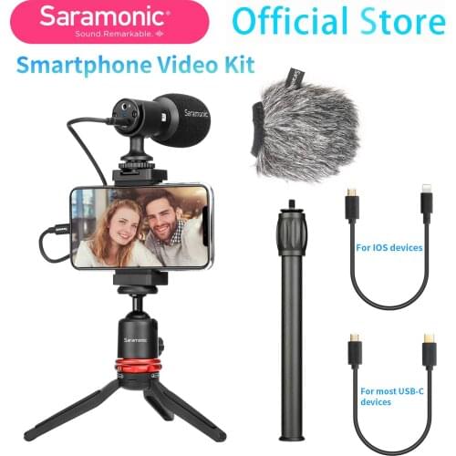 Saramonic SmartMic MTV Smartphone video kit video recording solution for youtubers podcasters vloggers live streaming