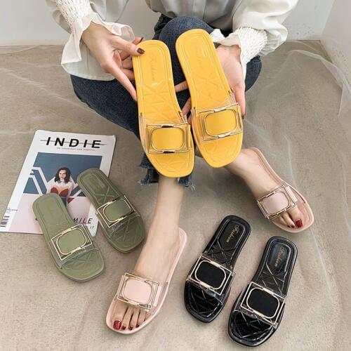 Summer Flat Slides Sandals Women Casual Slippers Flip Flops Beach Home Slippers Anti Skid Female Bath Slippers TUX82