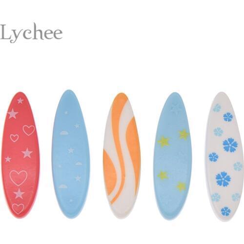 Lychee Life 5pcs Surf Board Miniatures Creative Models Dollhouse Ornaments Home Micro Decoration