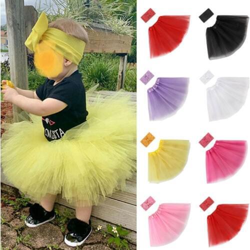 Cute Newborn Toddler Baby Girl Tutu Solid Skirt Headband Photo Prop Costume Outfit 2020 Newest Fashion