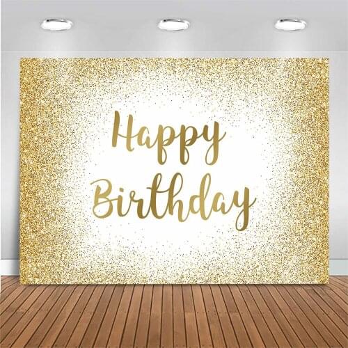 Mocsicka Glitter Gold Birthday Party Backdrop Decoration for Photography Customize Party Photo Background Photo Studio Photocall