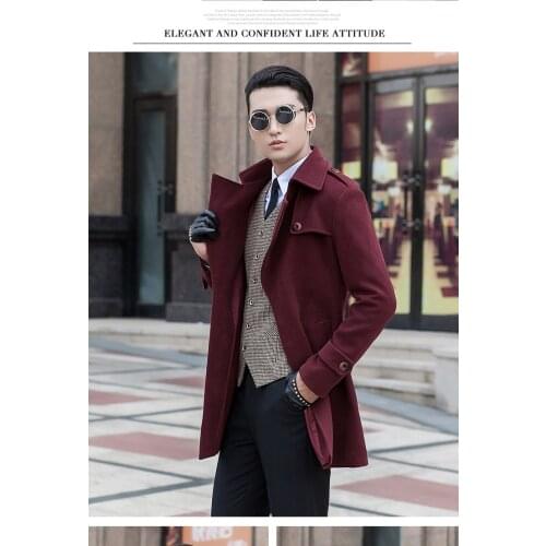 New arrival Winter coat mens slim overcoat casual super large thermal single breasted trench outerwear plus size S-8XL 9XL