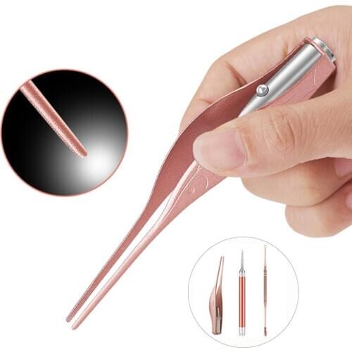 3Pcs/Set Ear Pick Set LED Flashlight Kids Adult Earwax Remover Spoon Cleaner Ear Cleaning Tools Ear Care