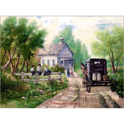 Embroidery Counted Cross Stitch Kits Needlework - Crafts 14 ct DMC DIY Arts Handmade Decor - After School