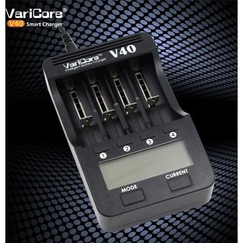 New 2017 varicore V40 3.7 V 26650 18350 16340 18650 18500 25500 10440 17500 Nik 1.2 V AA AAA 5 V output LCD display Smart Charge