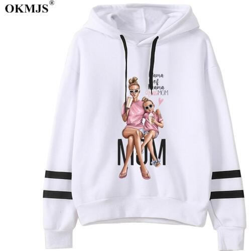 New 2020 Autumn Winter Women MOM mouse print Hoodies The twins baby mouse printed Hooded Tops printting Sweatshirt Hoodie