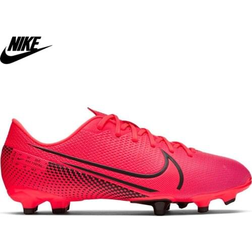Original Nike Jr Vapor 13 Academy Fg/Mg Unisex Red Soccer Cleats AT8123-606 Nike Soccer Shoe