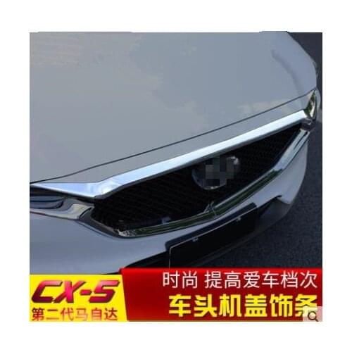 Car hood trim strip car grille bright strip front cover trim ABS FOR Mazda CX-5 2018 Car-styling