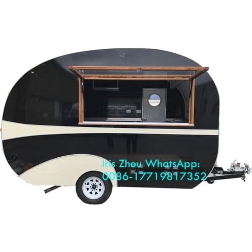 Stainless steel mobile concession hamburger caravan food truck trailer for sale