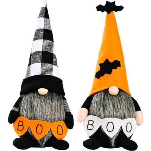 Halloween Boo Gnomes Plush Doll Toys Handmade Swedish Elf Gnomes Dwarf Plush Tomte For Thanksgiving Home Kitchen Decoration Fine