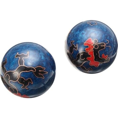 Useful for Chinese Balls Cloisonne Exercise Stress Ball Hand Wrist Solid Chrome Baoding Ball Health Massage Ball Gemstone Sphere