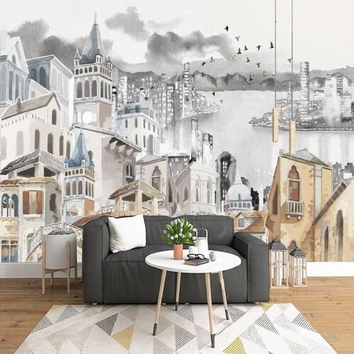 Custom 3D Wallpaper Modern Hand-painted Abstract Architecture Mural Living Room Sofa TV Background Wall Painting Papel De Parede