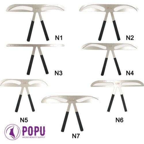 POPU Microblading Stencil Three-Point Positioning Ruler Permanent Makeup Tattoo Eyebrow Measure Ruler Balance Grooming Stencil