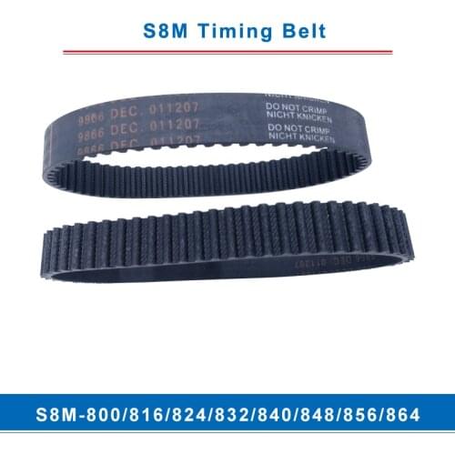 Timing belt S8M-800/816/824/832/840/848/856/864 teeth pitch 8 mm circular teeth belt width 20/25/30/40 mm for 8M timing pulley