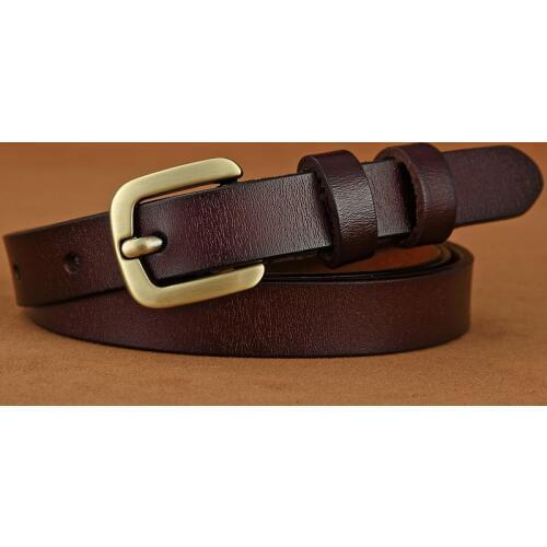 Elifashion Leather Pure Cowskin Belt Retro Matt Golden Pin Buckle Casual Simple All-match Tide Jeans Belt Fashion For Women