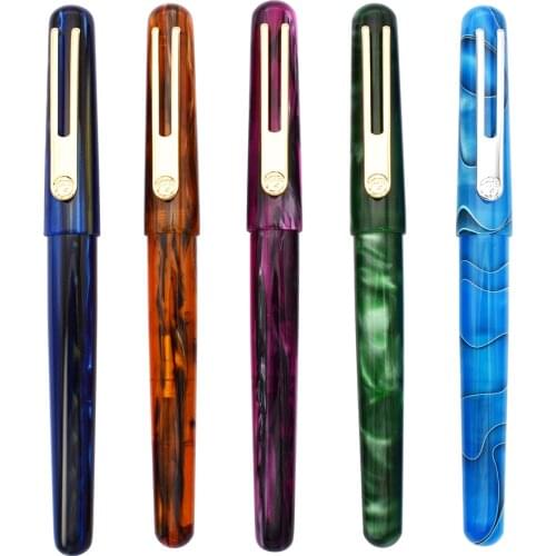 New Picasso Celluloid Fountain Pen Pimio EtSandy Aurora PS-975 Iridium F Nib Ink Pen Writing Gift Pen for Business Office School