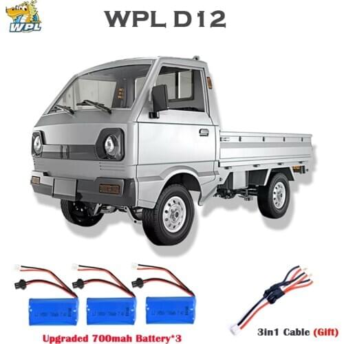 WPL D12 1:10 4WD RC Car Simulation Drift Climbing Truck LED Light On-road 260 Brushed Motor D12 Car 1/10 For Kids Gifts Toys