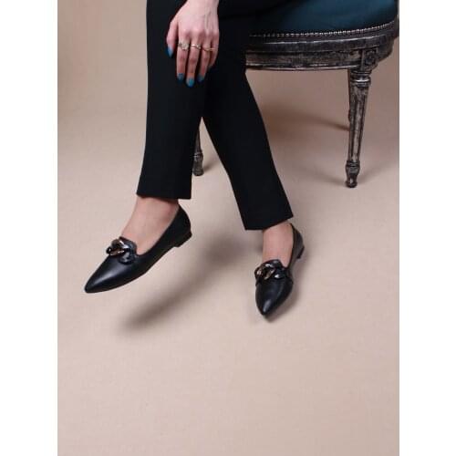 Womens Ballerina Black Buckled Daily Casual Ballerina 2021 Summer Season