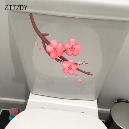 ZTTZDY 21.2*7.7CM Cartoon Plum Fashion Home Wall Sticker Bedroom Toilet Decals Decoration T2-0525