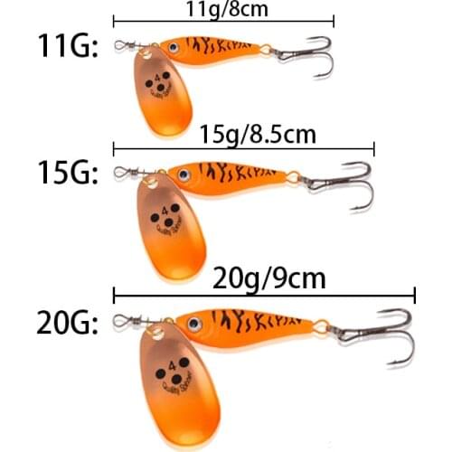 2021 1PCS Rotating Metal Spinner Fishing Lure Hard Bait Artificial Bait Wobblers Fishing Bait Carp Bass Pike Fishing Tackle sale