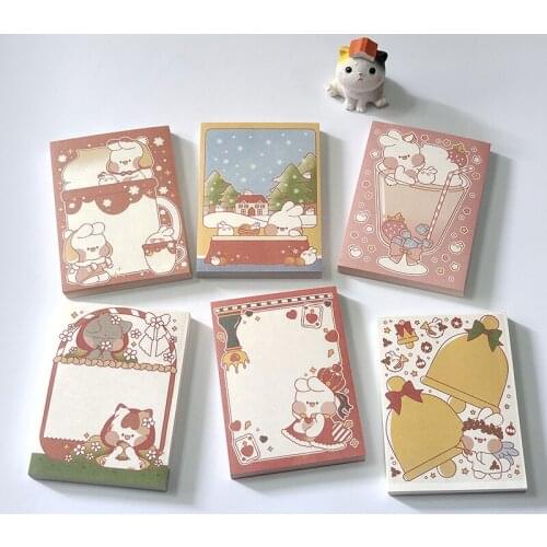 100 Sheets Kawaii Rabbit Memo Pads Message Notes Paper Check List Decoration Scrapbook Journal Planner Notepad Stationery