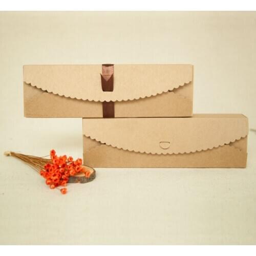 100pcs 23*7*4cm White/brown Kraft Paper Macaron Box For Candy/food/wedding/jewelry Gift Box Packaging Display Boxes